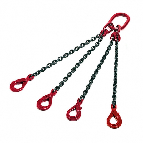ESTROBO DE CADENA G-100 DE  4 RAMALES 3/8" X 1M EN ANILLA DOBLE DE 1-1/8" Y A LOS EXTREMOS GANCHO