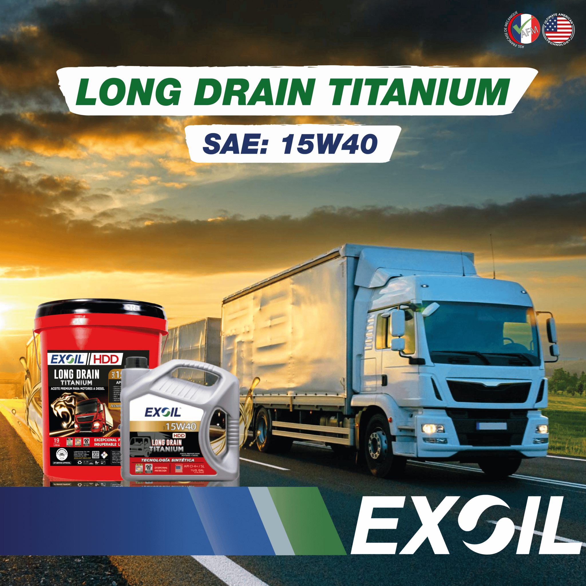 EXOIL HDD LONG DRAIN TITANIUM 15W40 CI-4+/SL TQ 55G